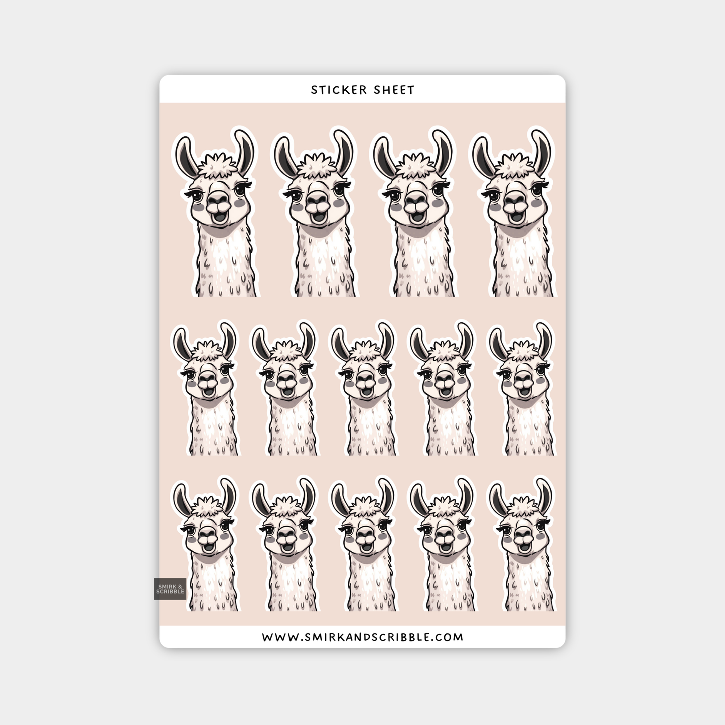 Llama Sticker Sheet