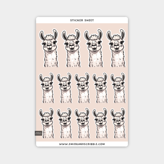 Llama Sticker Sheet