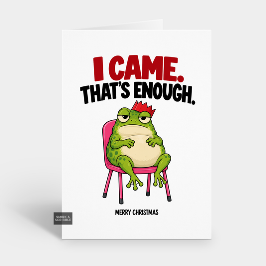 Funny Christmas Card - Grumpy Frog