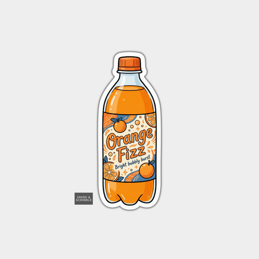 Funny Die Cut Vinyl Sticker - Orange Fizz