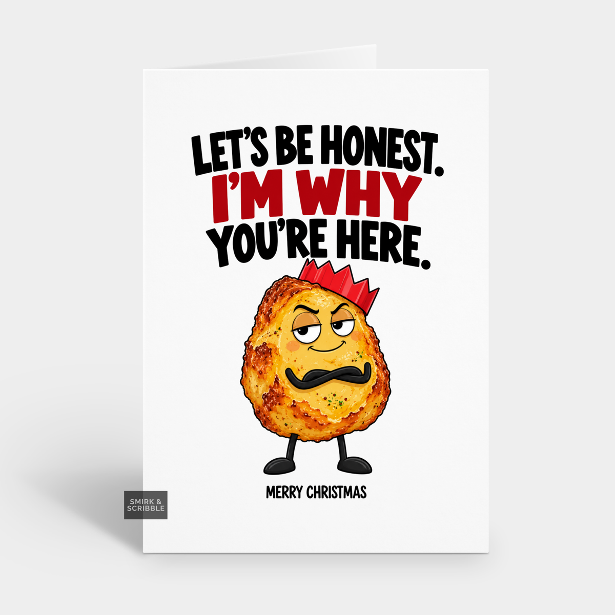 Funny Christmas Card - Honest Roast Potato