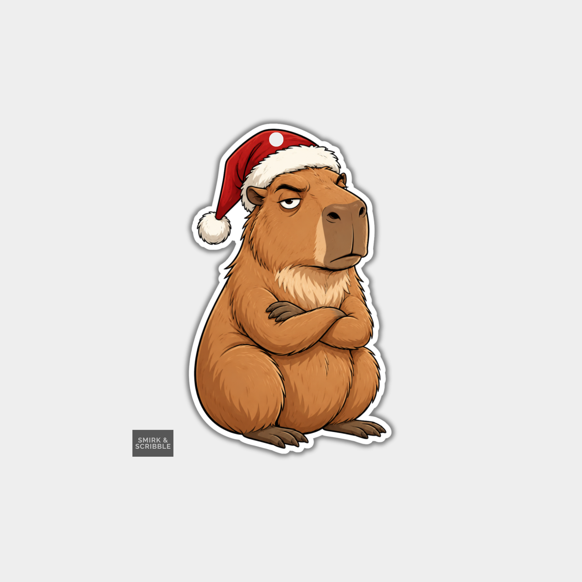 Funny Christmas Gift Tags - Sulking Grumpy Capybara