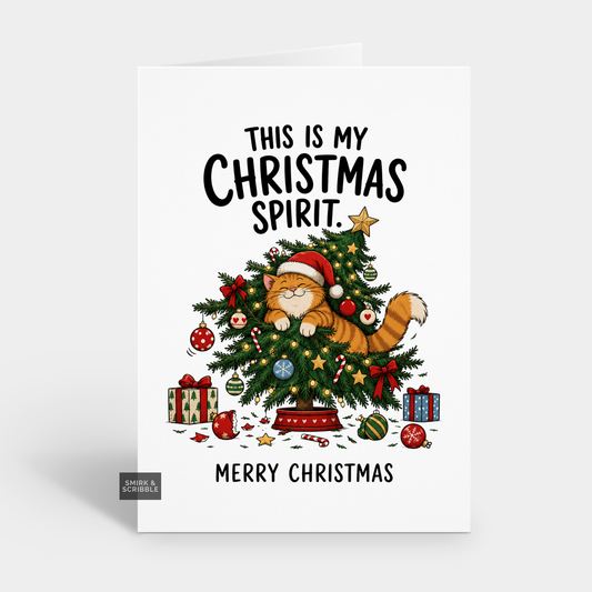 Funny Christmas Card - Spirit Cat