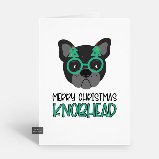 Dog In Glasses Christmas Card