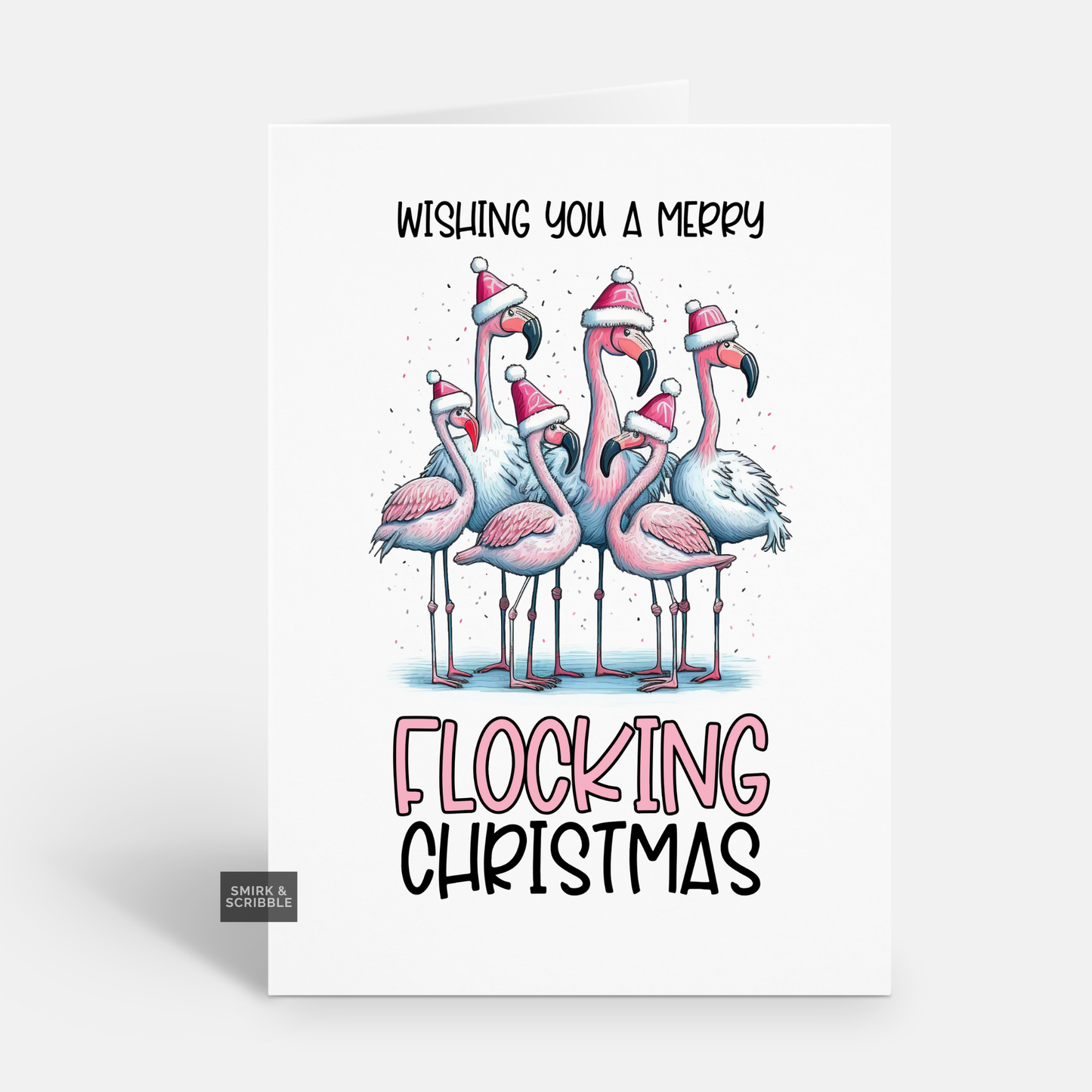 Flamingo Christmas Card