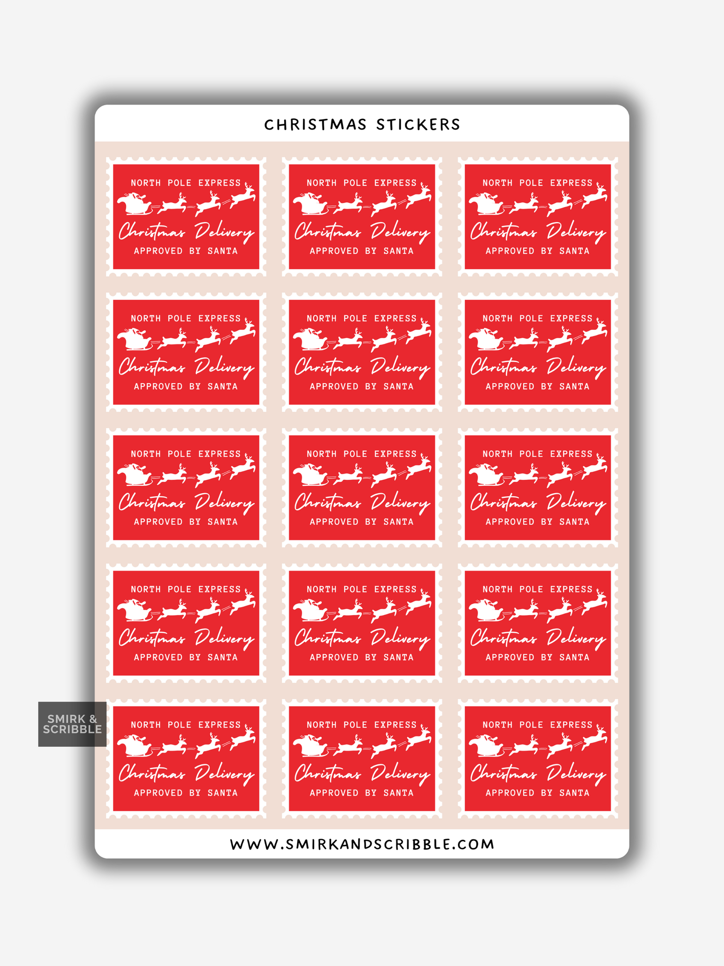 Red Delivery Christmas Stamp Stickers