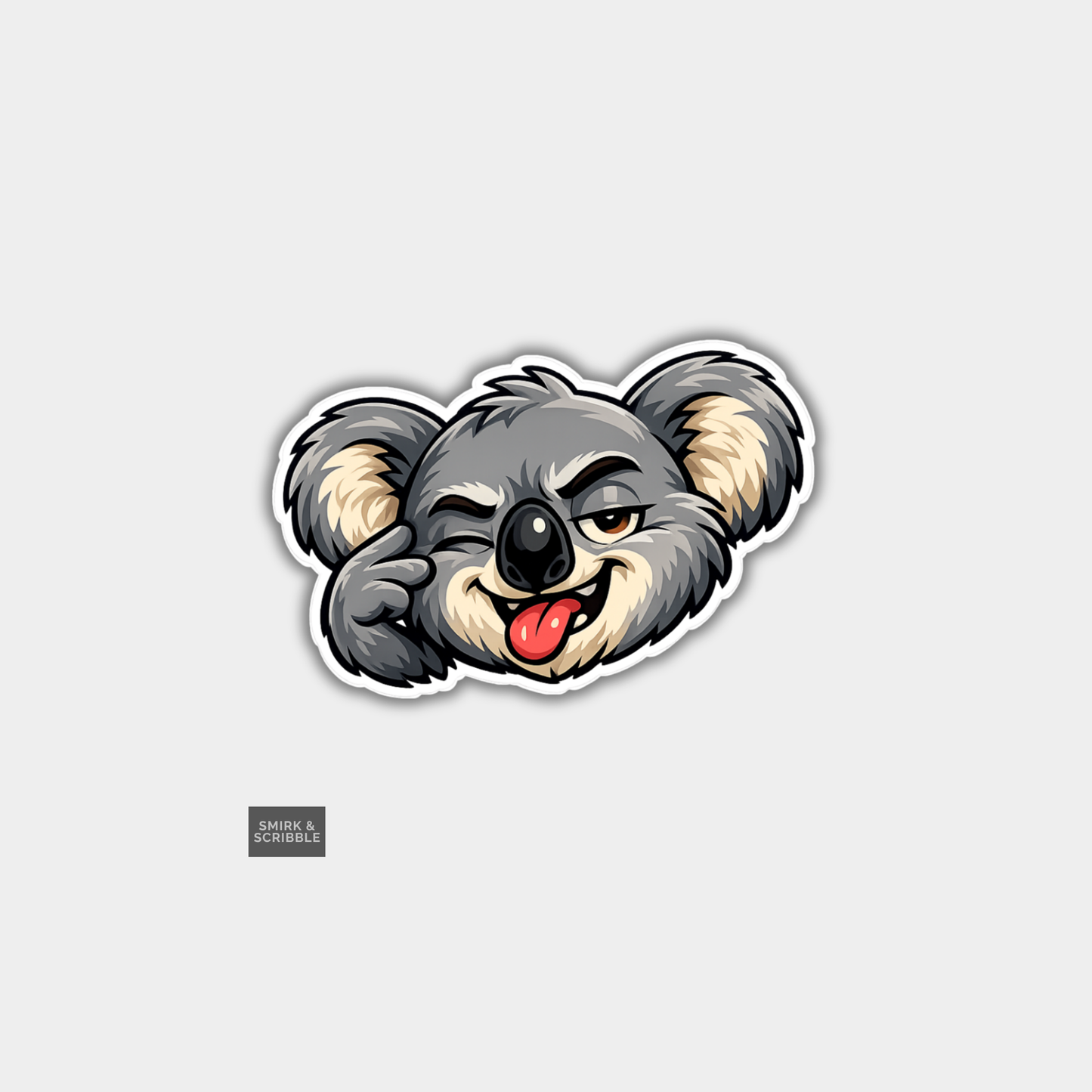 Funny Die Cut Vinyl Sticker - Cheeky Koala Face