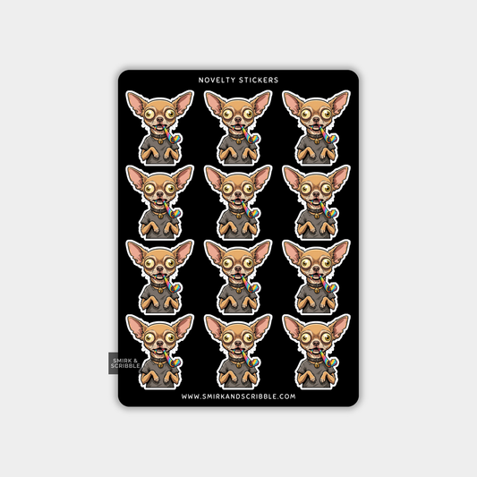 Funny Vinyl Sticker Sheet - Birthday Chihuahua