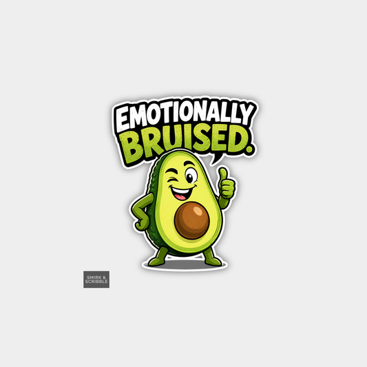 Funny Character Vinyl Sticker - Emotional Avocado