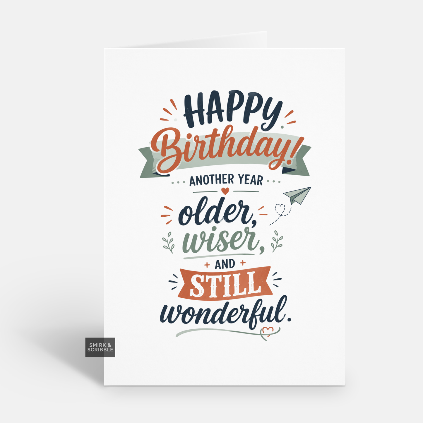 Funny Birthday Card - Older Wiser Wonderful
