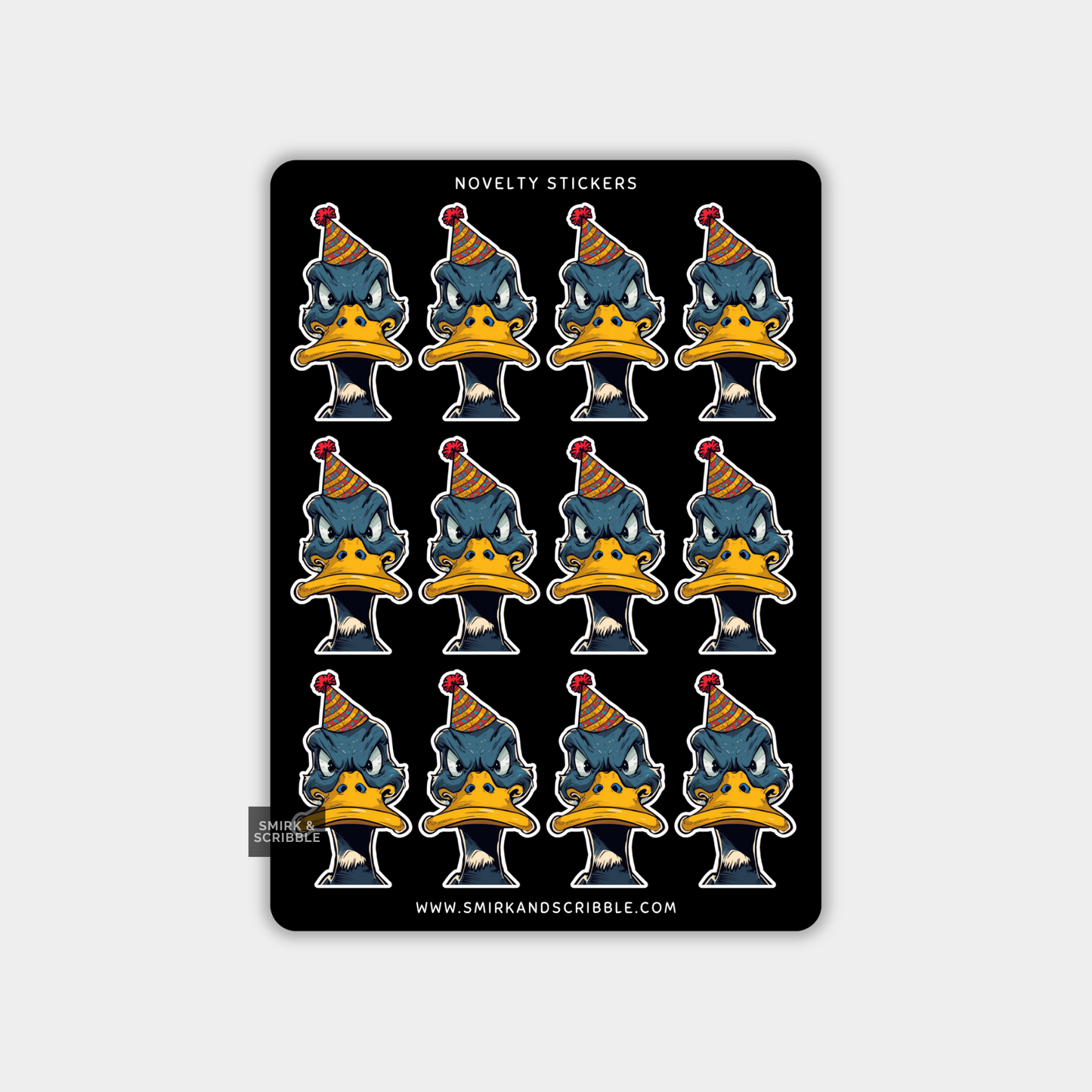 Funny Vinyl Sticker Sheet - Birthday Duck