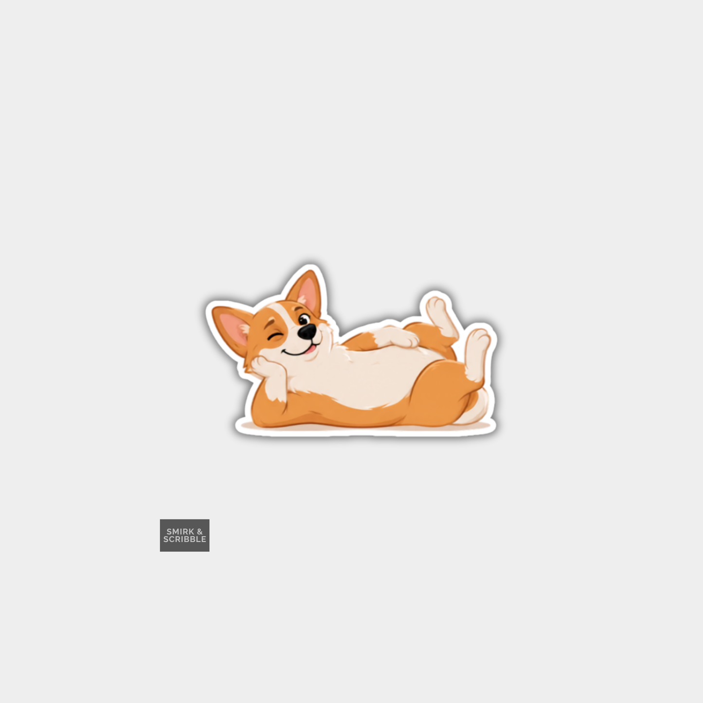 Funny Character Vinyl Sticker - Cute Corgi