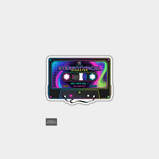 Funny Die Cut Vinyl Sticker - Disaster Mixtape