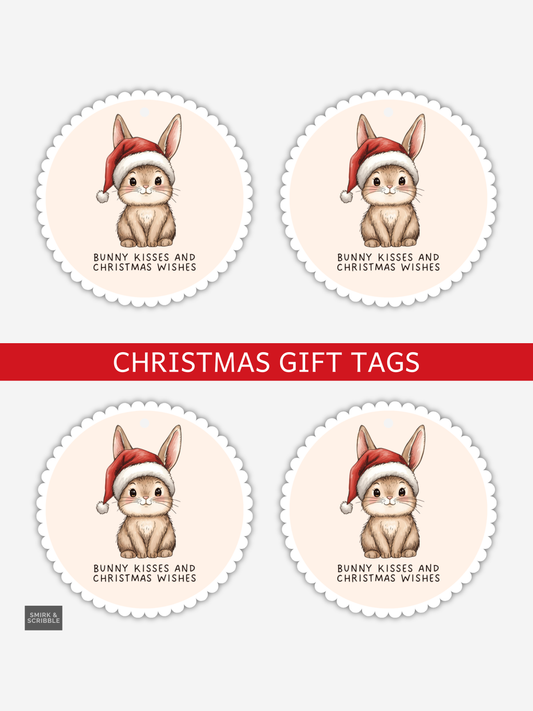 Bunny Kisses Christmas Gift Tags