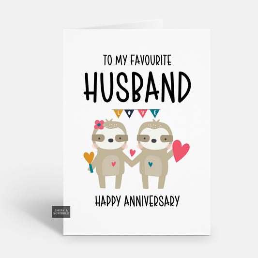 Favourite Husband Anniversary Card