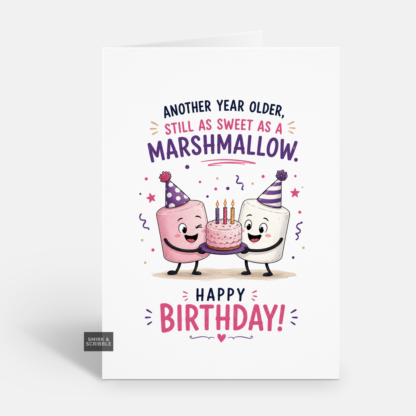 Funny Birthday Card - Sweet Marshmallow