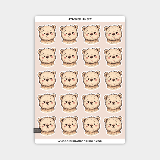 Cute Bear Sticker Sheet