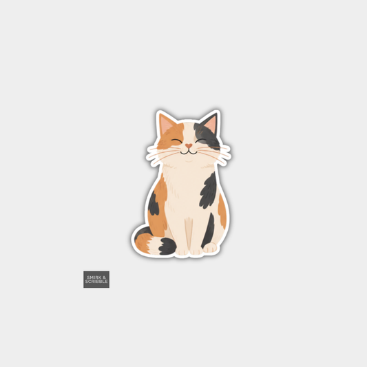 Funny Character Vinyl Sticker - Cute Cat