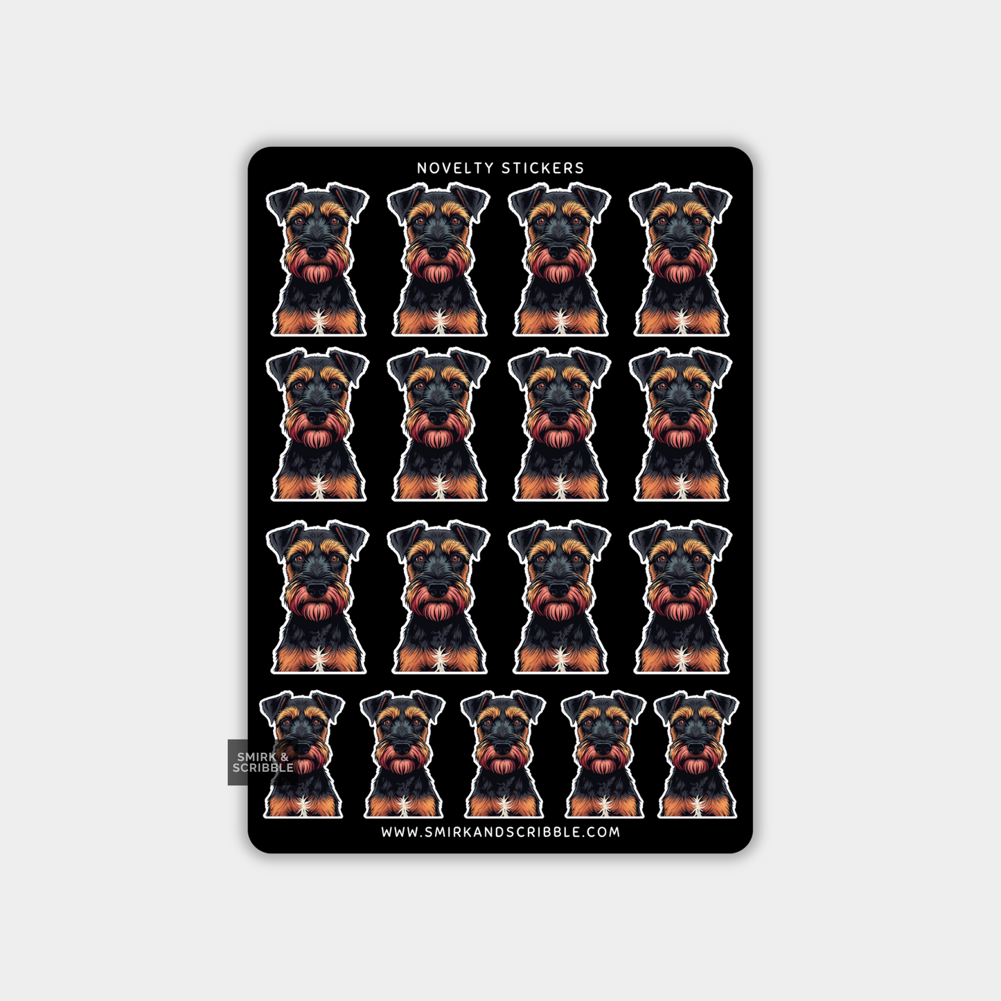Funny Vinyl Sticker Sheet - Black & Brown Dog