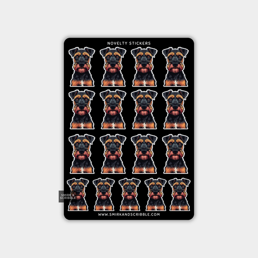 Funny Vinyl Sticker Sheet - Black & Brown Dog