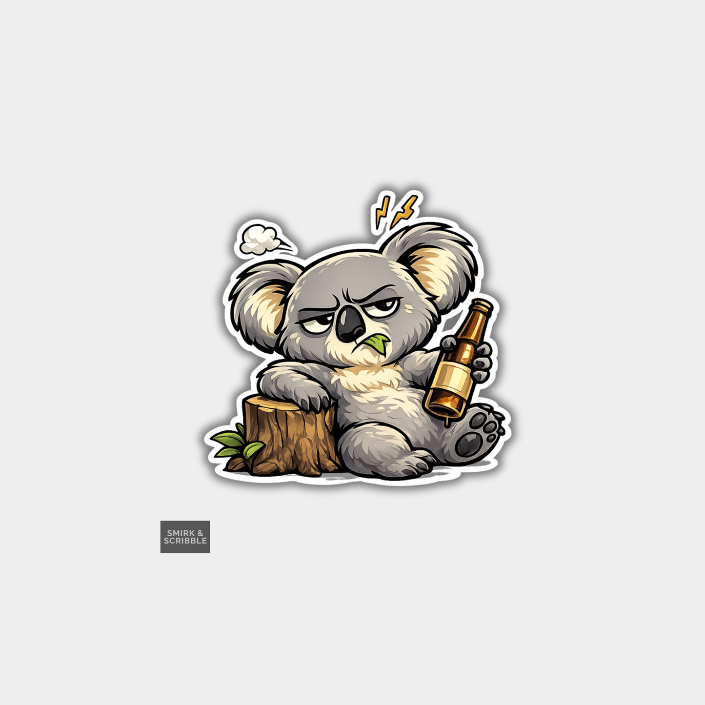 Funny Die Cut Vinyl Sticker - Koala & Beer