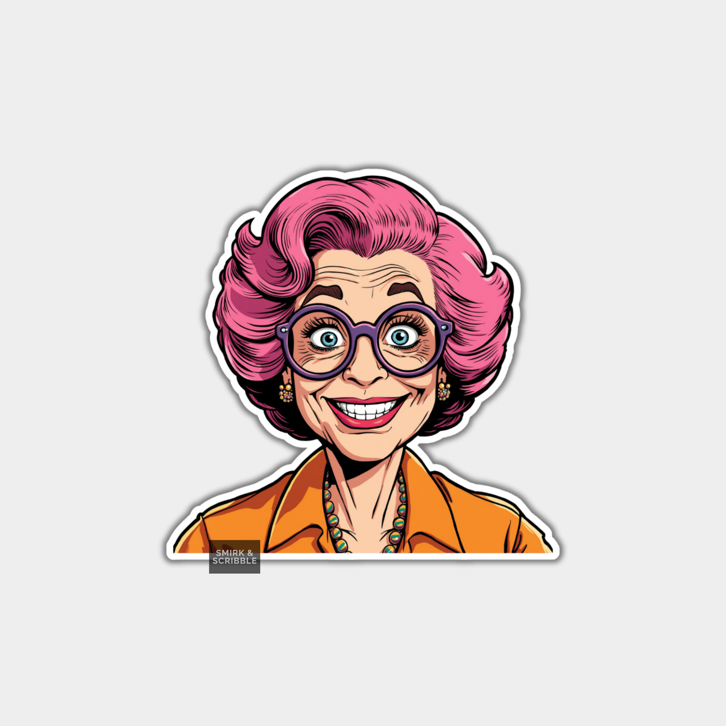 Funny Vinyl Die Cut Sticker - Old Woman