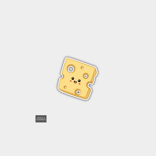 Funny Character Vinyl Sticker - Cute Swiss Cheese
