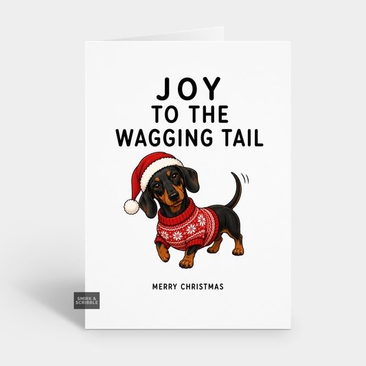 Funny Christmas Card - Wagging Tail Dachshund