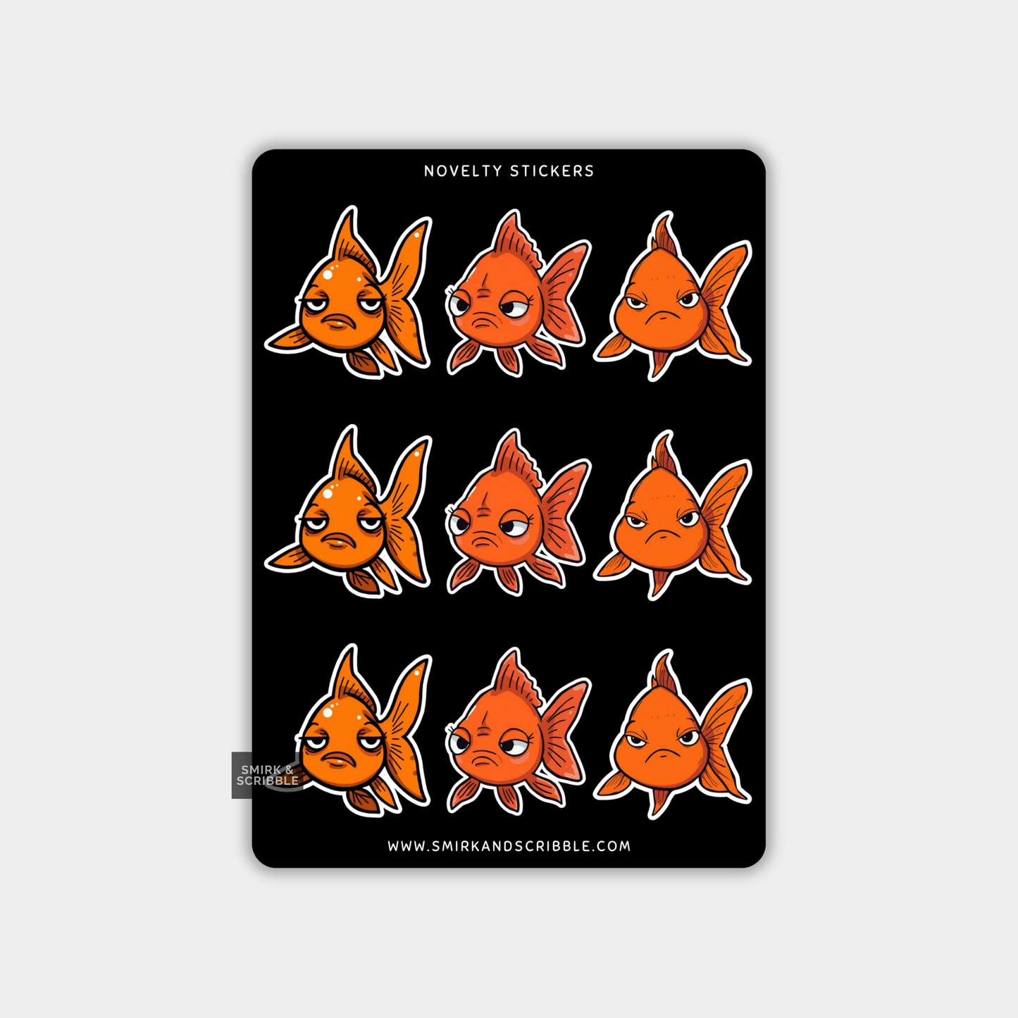 Funny Vinyl Sticker Sheet - Fish Assorted
