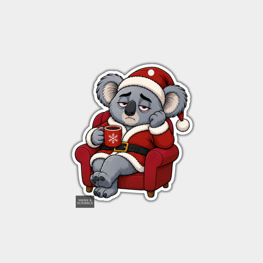 Funny Christmas Gift Tags - Cute Sad Koala In Armchair