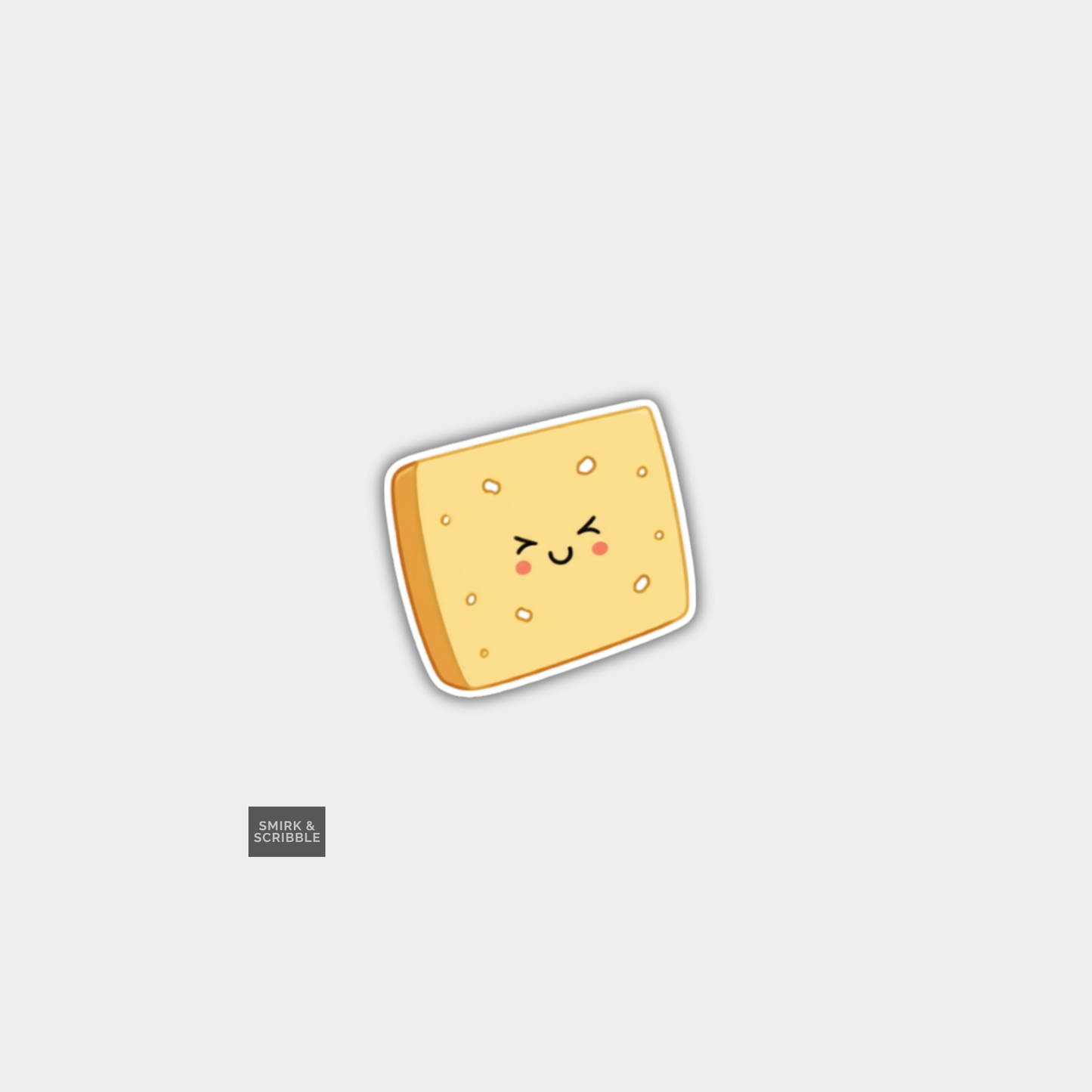 Funny Character Vinyl Sticker - Cute Cheddar Cheese