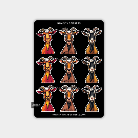 Funny Vinyl Sticker Sheet - Goats
