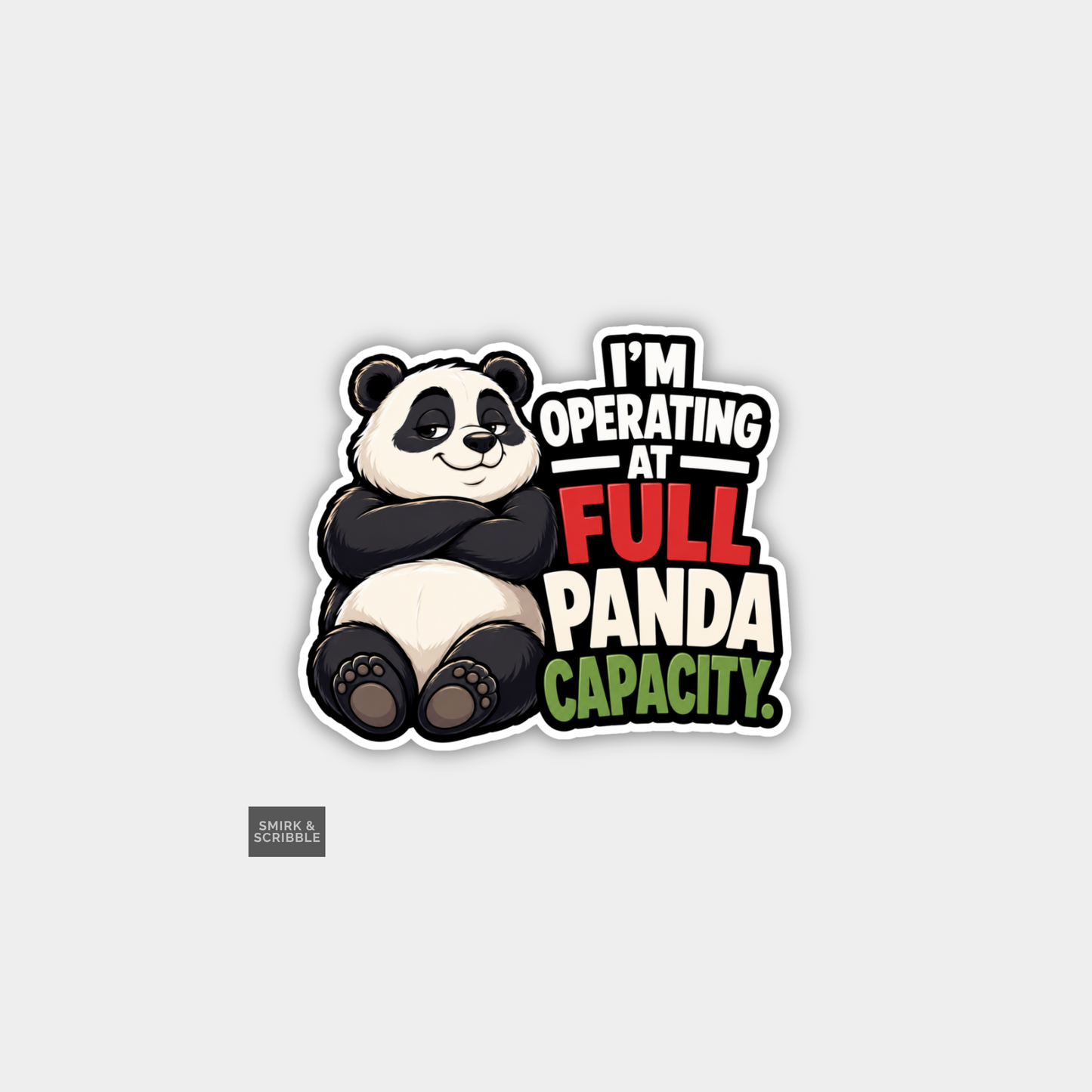 Funny Character Vinyl Sticker - Panda Capacity