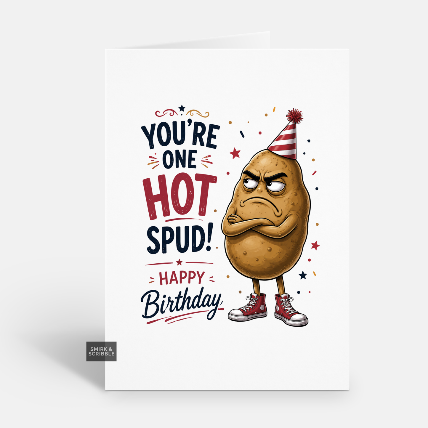 Funny Birthday Card - One Hot Spud