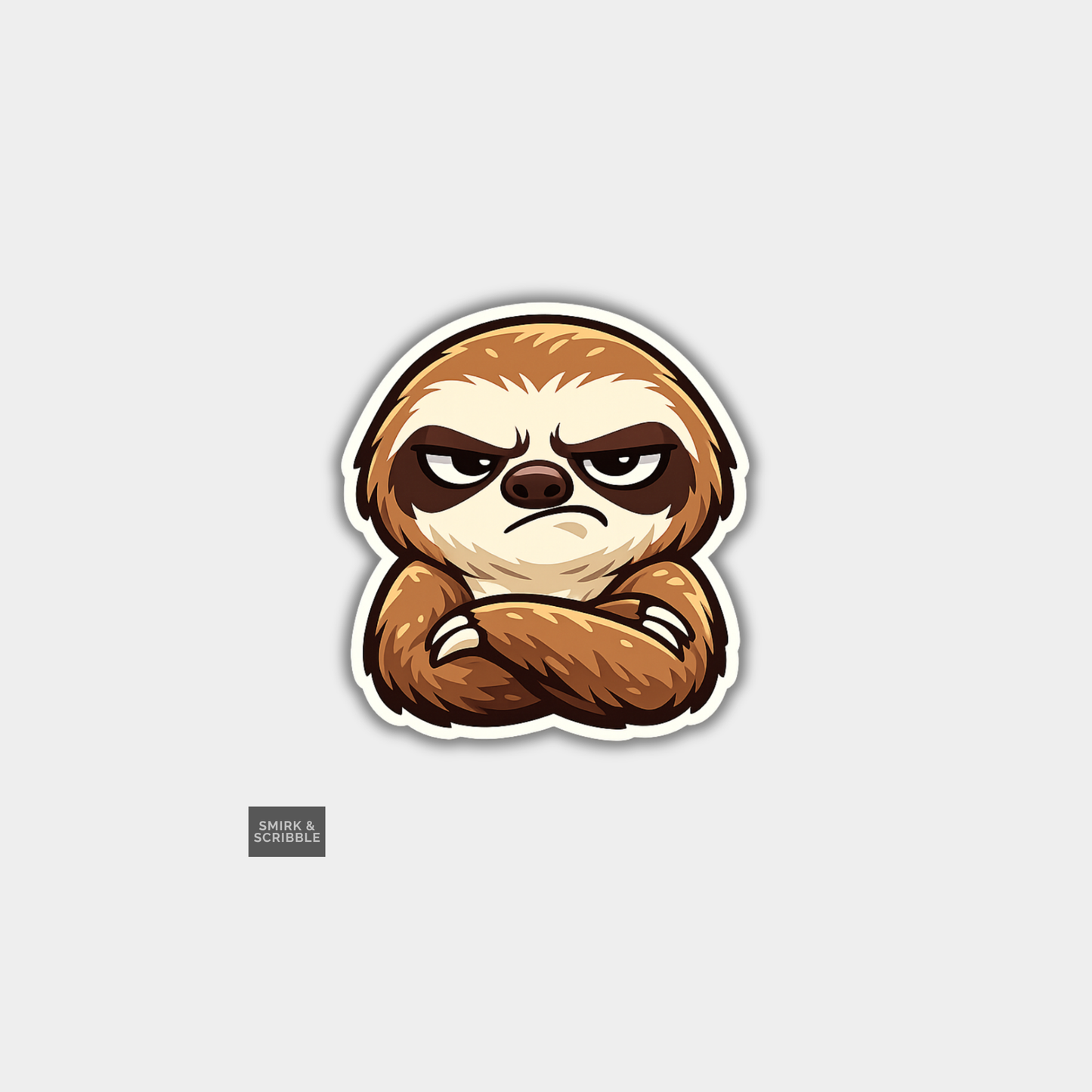 Funny Die Cut Vinyl Sticker - Grumpy Sloth