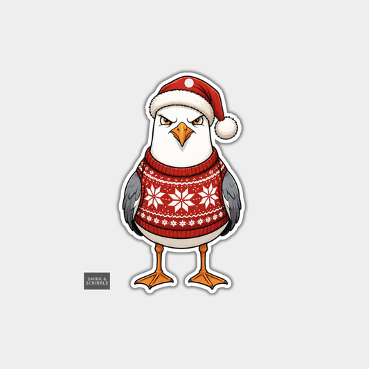 Funny Christmas Gift Tags - Grumpy Seagull