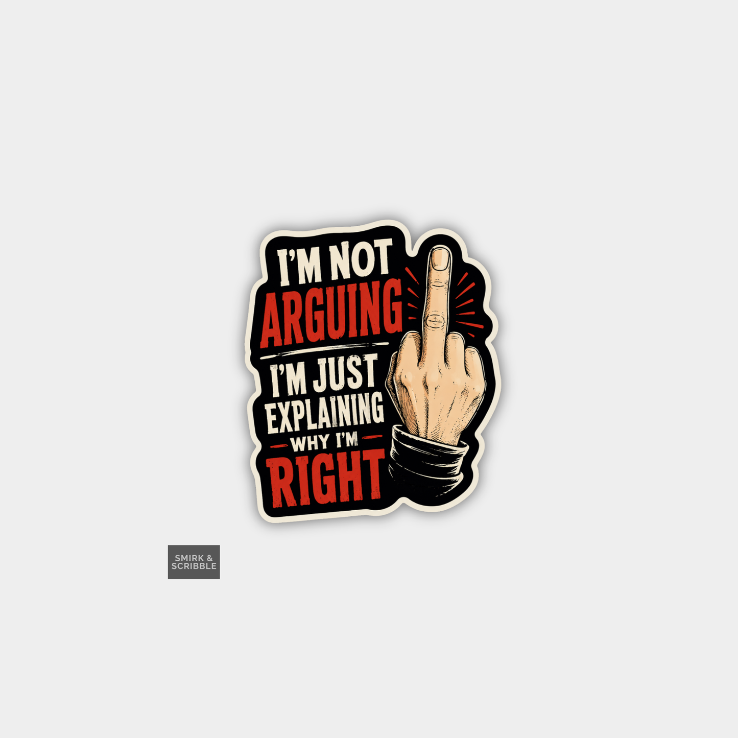 Funny Snarky Vinyl Sticker - Arguing Finger