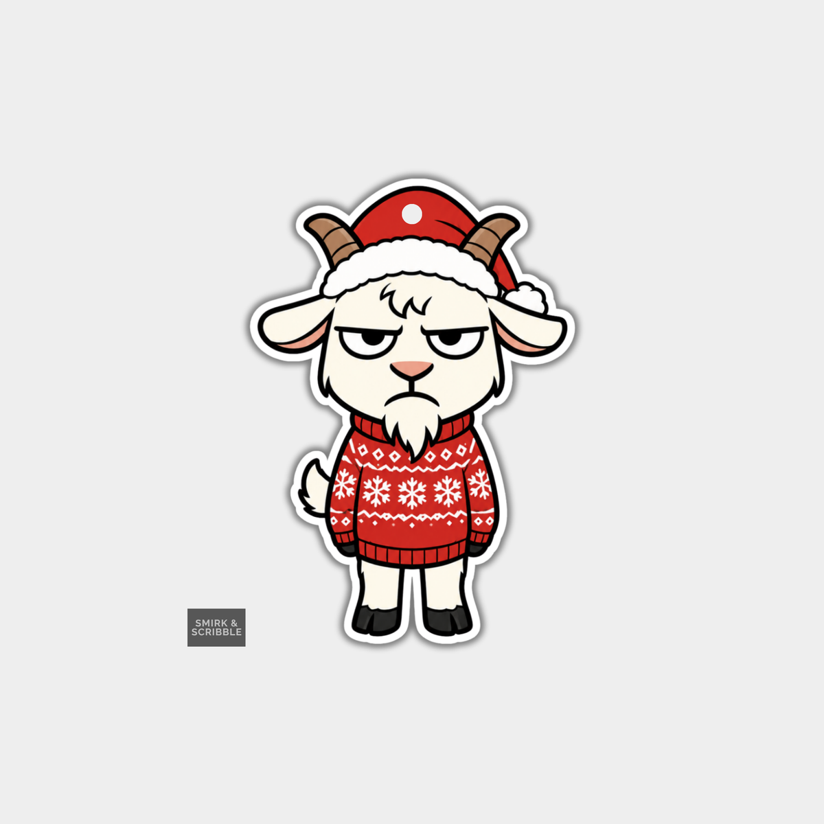 Funny Christmas Gift Tags - Cute Grumpy Goat
