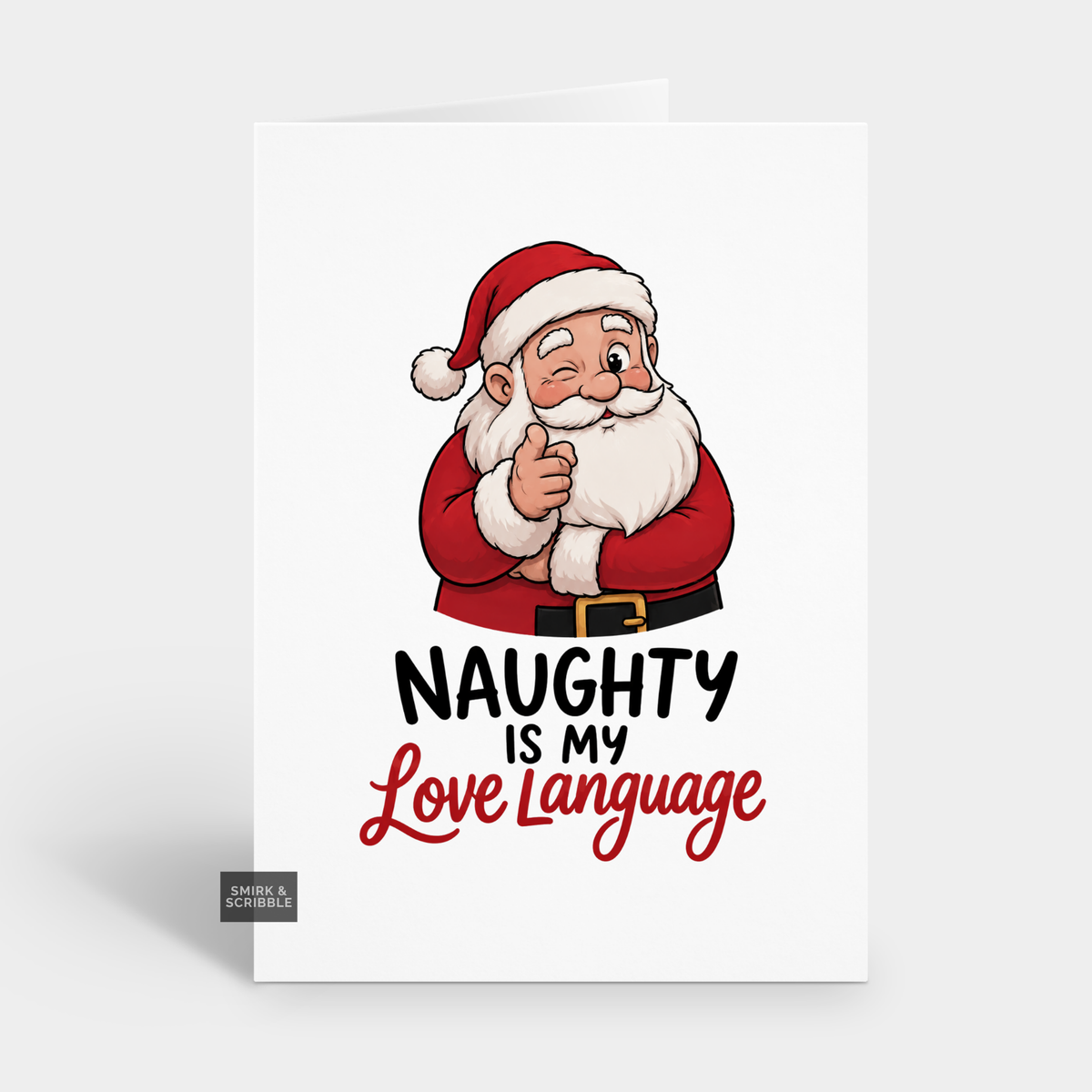 Funny Christmas Card - Naughty Santa