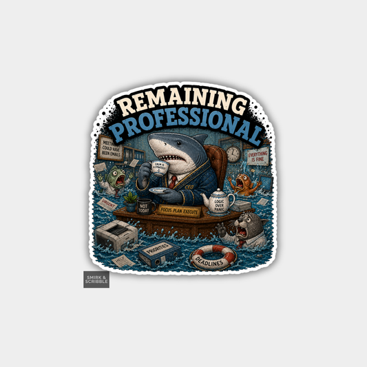 Funny Vinyl Die Cut Sticker - Professional Shark