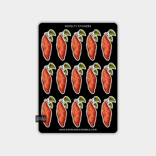 Funny Vinyl Sticker Sheet - Cute Sweet Potato