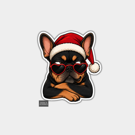 Funny Christmas Sticker - Cute French Bulldog