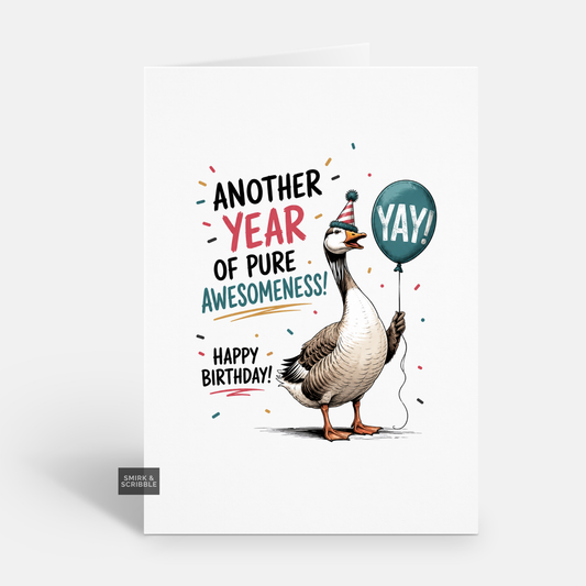 Funny Birthday Card - Awesomeness Duck