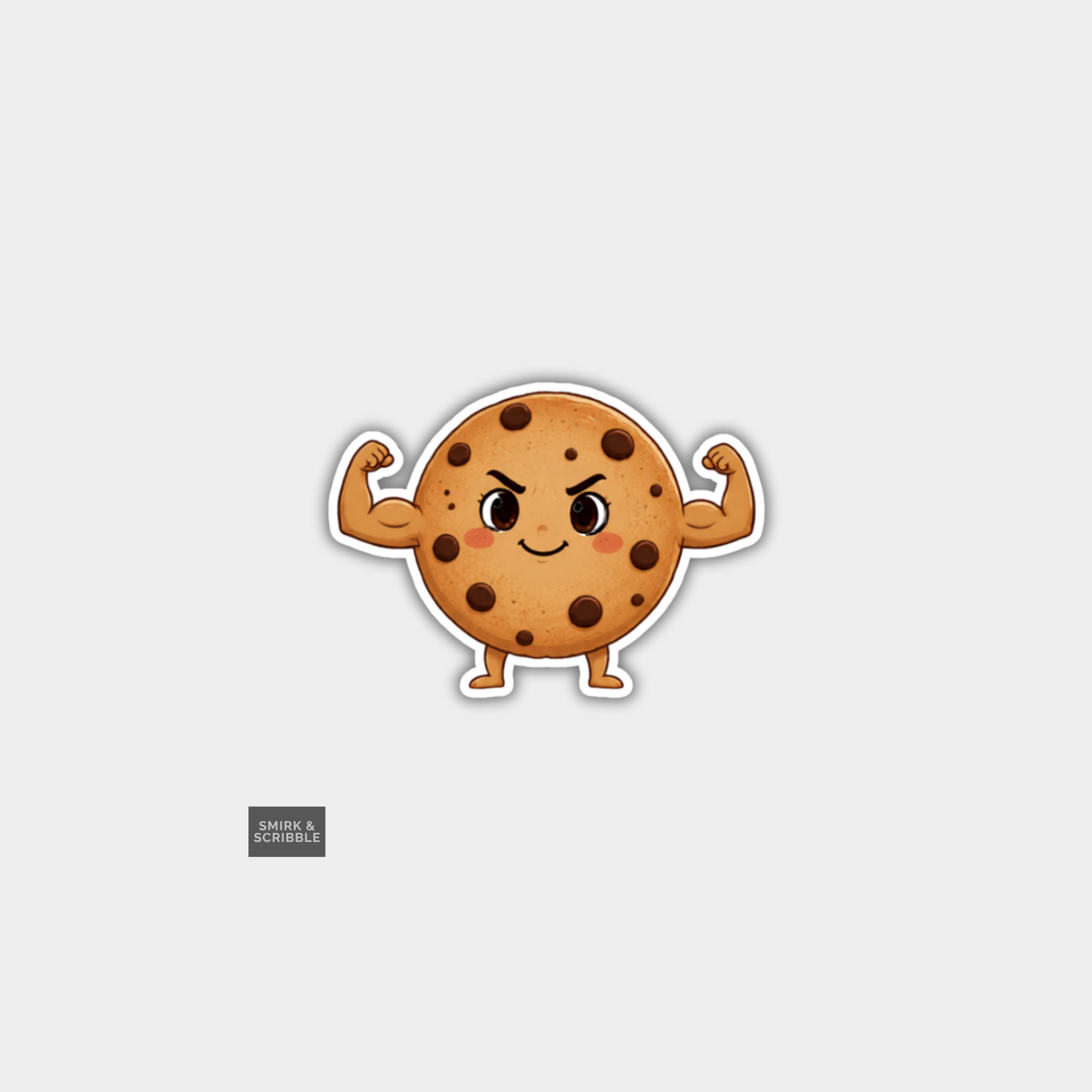 Funny Character Vinyl Sticker - Strong Cookie