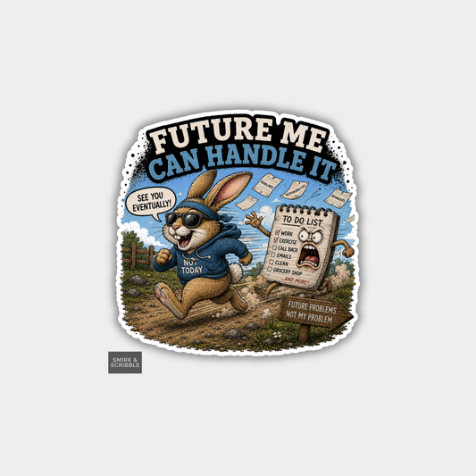Funny Vinyl Die Cut Sticker - Future Rabbit