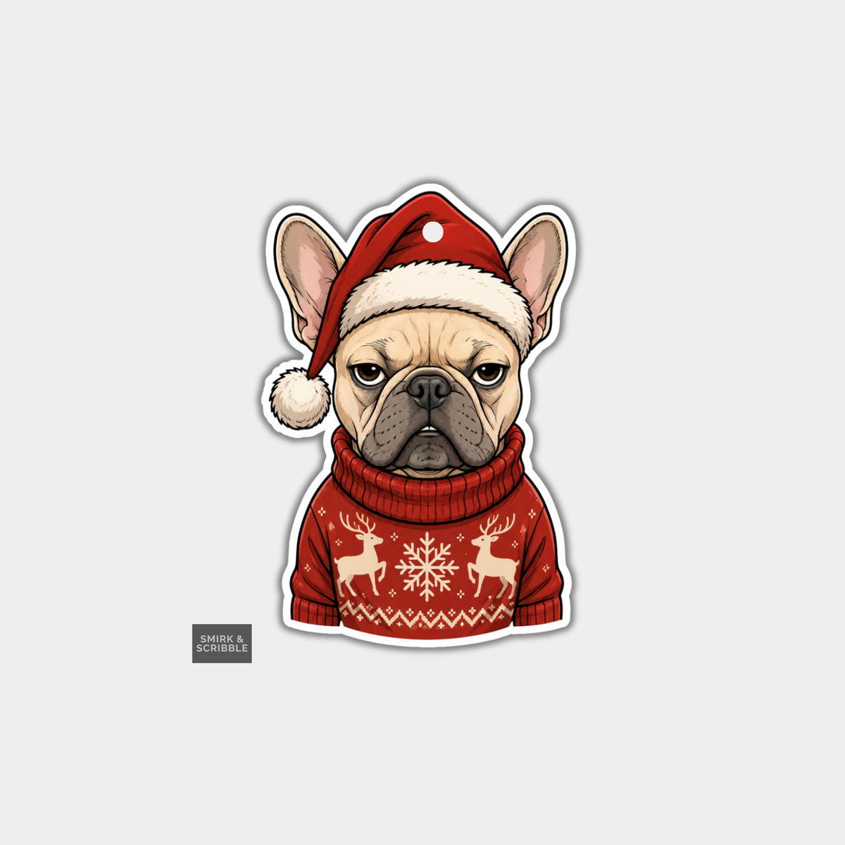 Funny Christmas Gift Tags - French Bulldog In Jumper