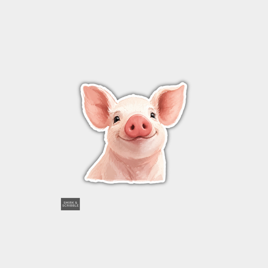 Funny Character Vinyl Sticker - Pig