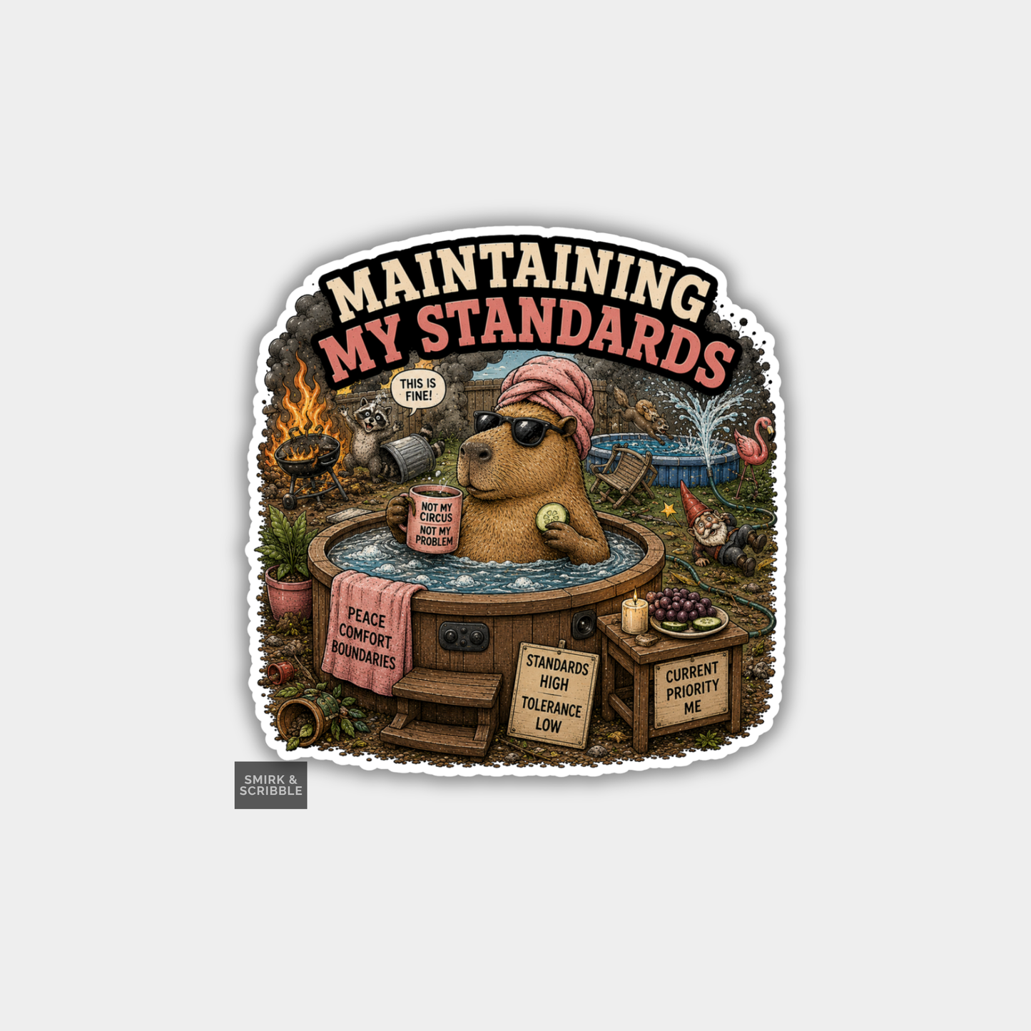 Funny Vinyl Die Cut Sticker - Standards Capybara