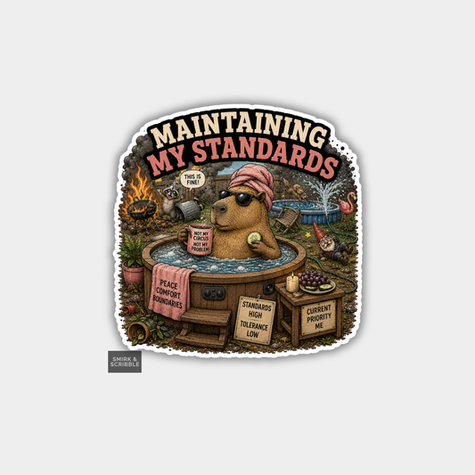 Funny Vinyl Die Cut Sticker - Standards Capybara