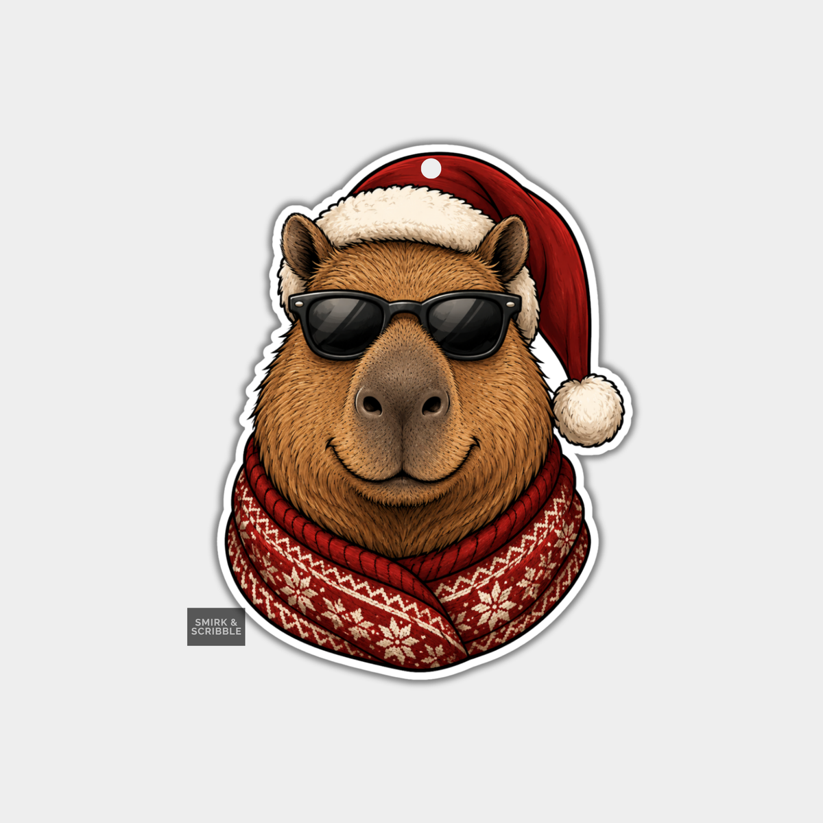 Funny Christmas Gift Tags - Capybara In Sunglasses